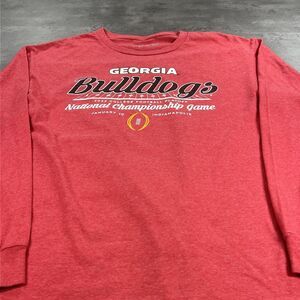 Georgia Bulldogs‎ Shirt Adult Large Red Pink Long Sleeve Faded National Champs